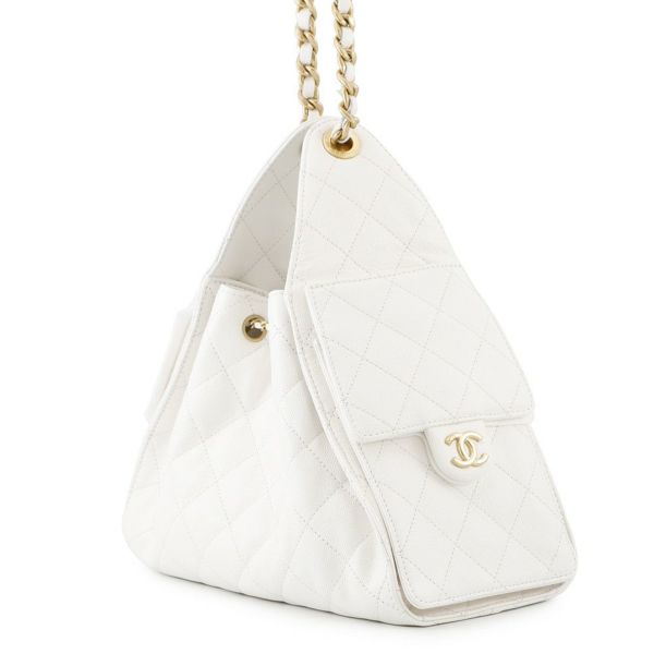 シャネル チェーンショルダーバッグ CHANEL25 スモール キャビアスキン AS5293 CHANEL バッグ 白