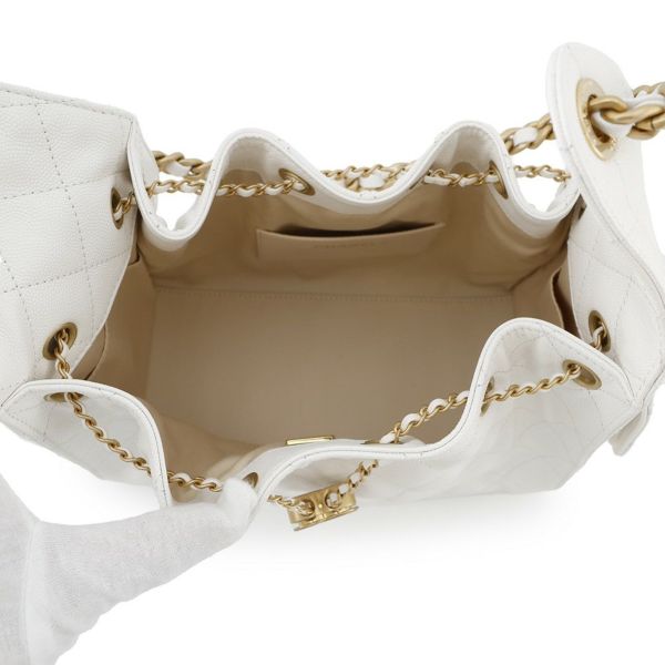 シャネル チェーンショルダーバッグ CHANEL25 スモール キャビアスキン AS5293 CHANEL バッグ 白