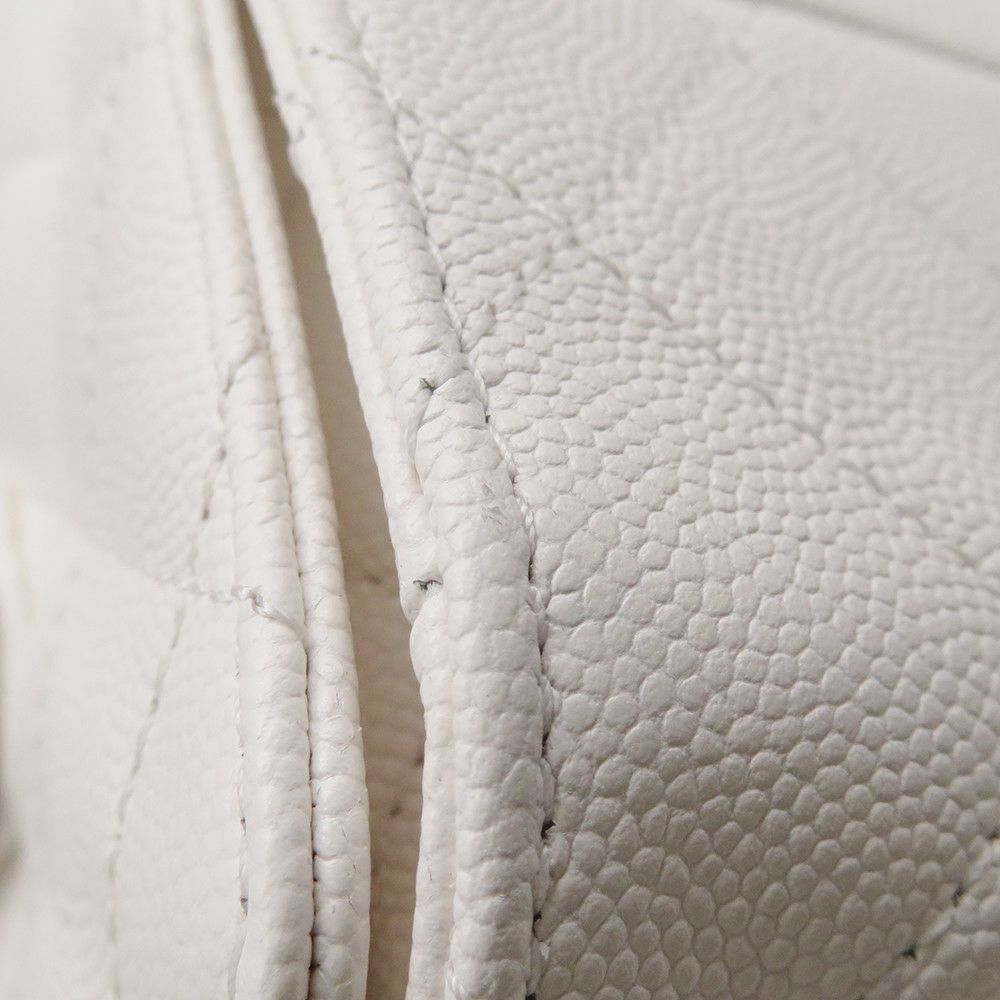 シャネル チェーンショルダーバッグ CHANEL25 スモール キャビアスキン AS5293 CHANEL バッグ 白