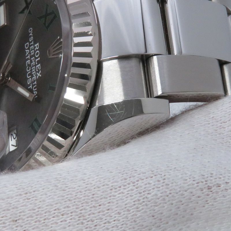 ロレックス デイトジャスト36 SS/K18WG ランダムシリアル ルーレット 126234 ROLEX 腕時計 スレート文字盤