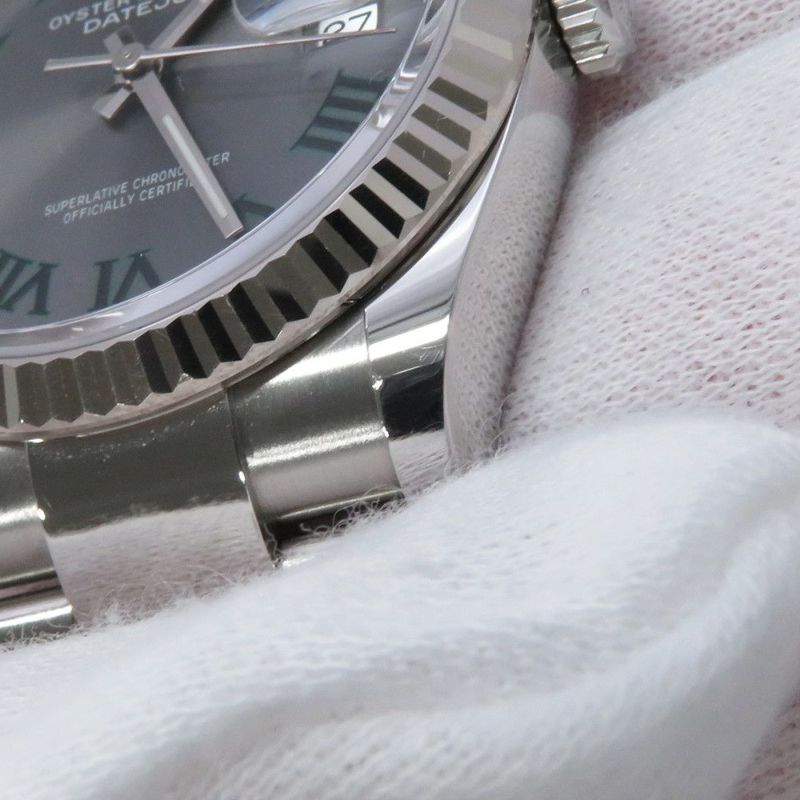 ロレックス デイトジャスト36 SS/K18WG ランダムシリアル ルーレット 126234 ROLEX 腕時計 スレート文字盤