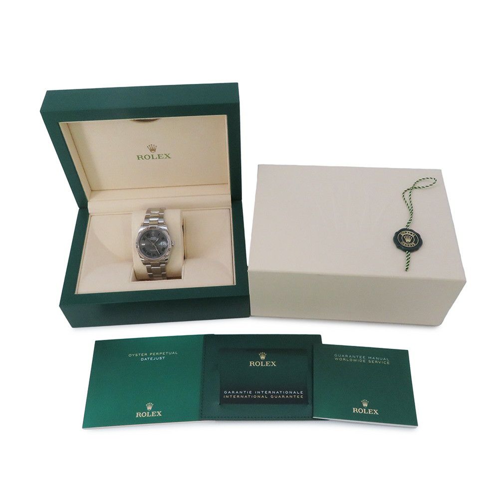 ロレックス デイトジャスト36 SS/K18WG ランダムシリアル ルーレット 126234 ROLEX 腕時計 スレート文字盤