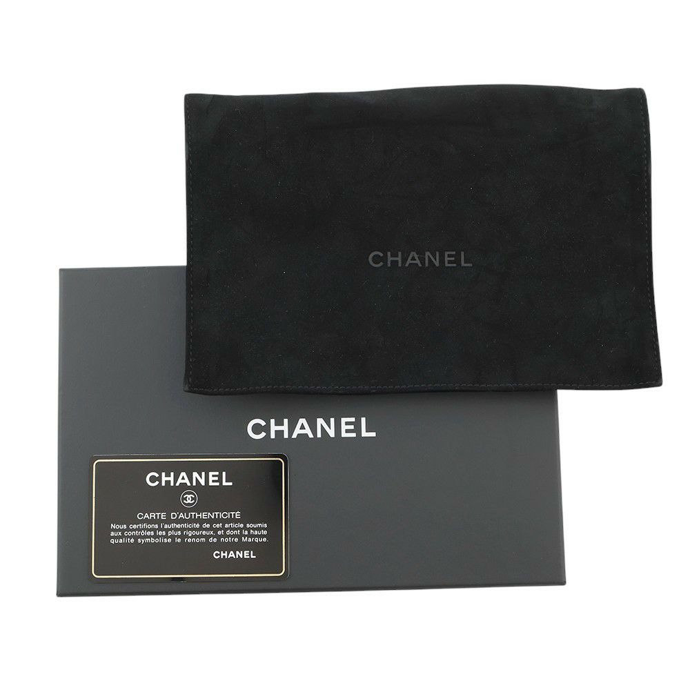 シャネル コインケース マトラッセ フラップ ウォレット ラムスキン CHANEL 財布 黒