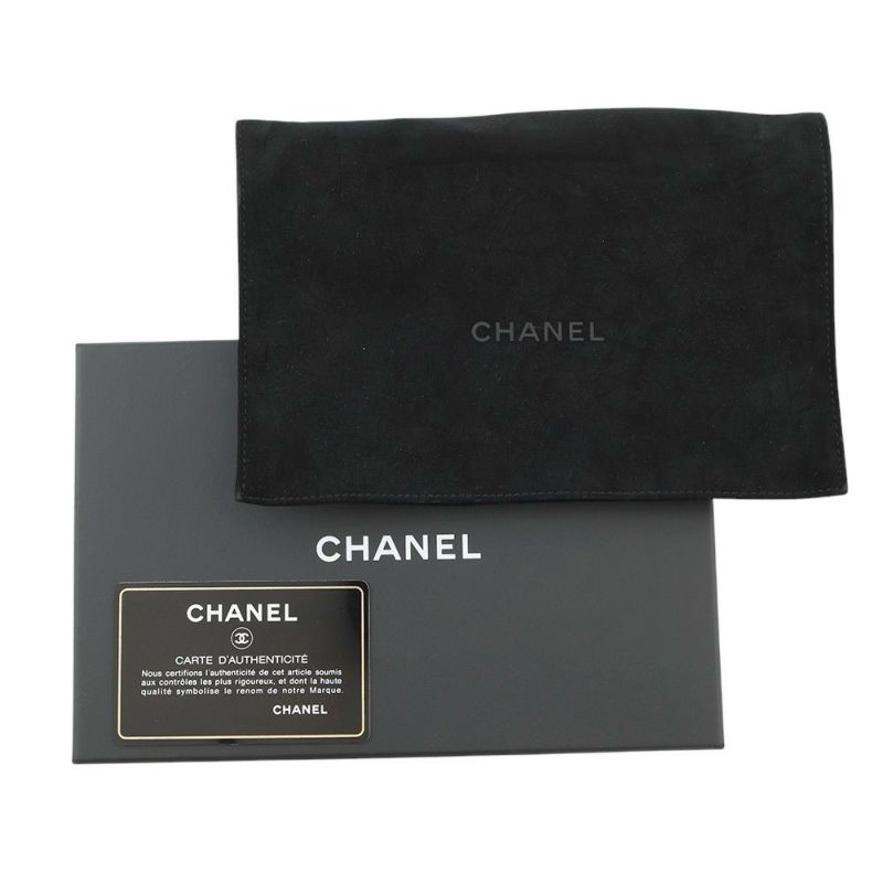 シャネル コインケース マトラッセ フラップ ウォレット ラムスキン CHANEL 財布 黒