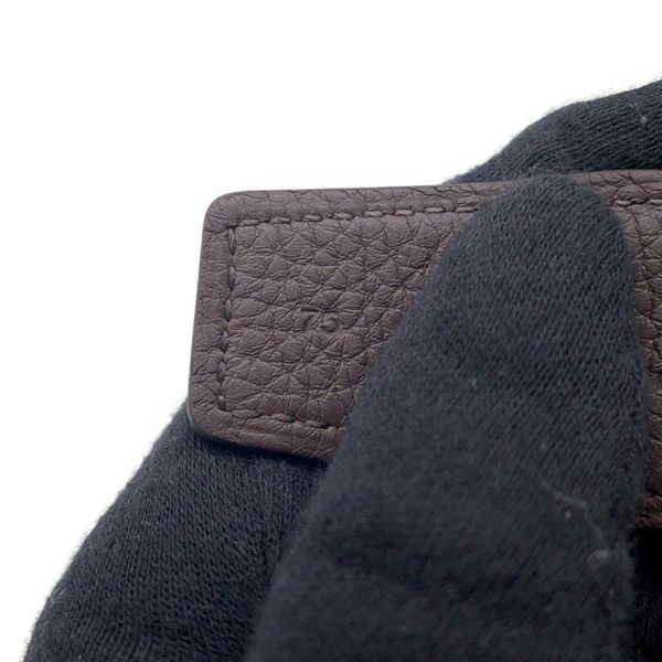 エルメス ベルト パナッシュ ブラック/ショコラ/ゴールド金具 ボックスカーフ/トゴ W刻印 サイズ75 メンズ 黒