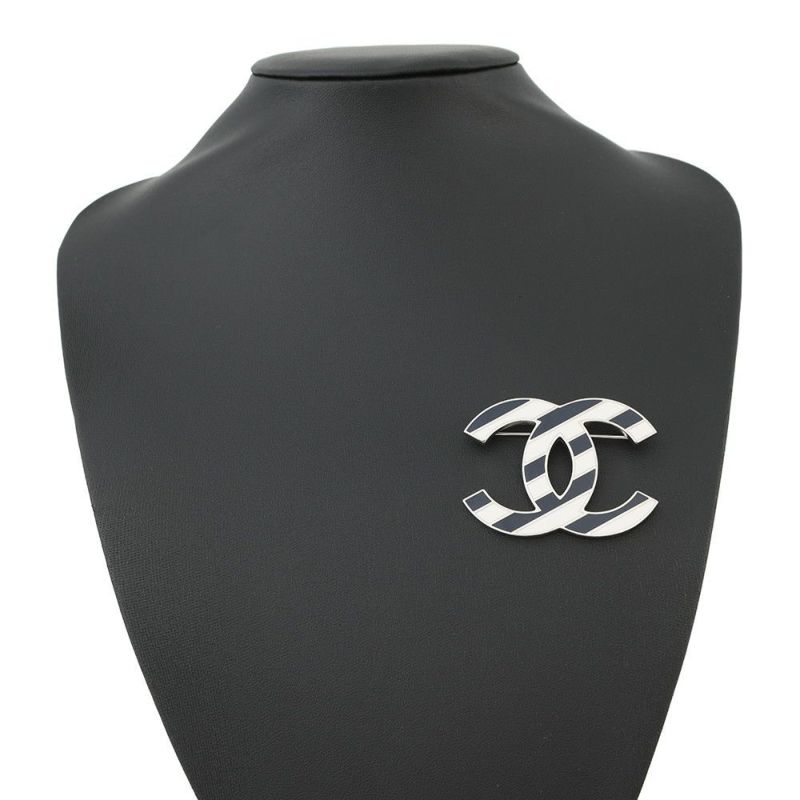 シャネル ブローチ ココマーク ボーダー 16S CHANEL アクセサリー