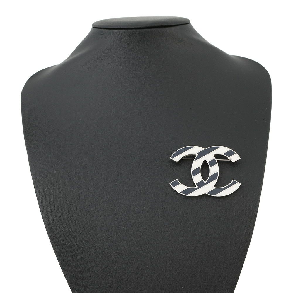 シャネル ブローチ ココマーク ボーダー 16S CHANEL アクセサリー