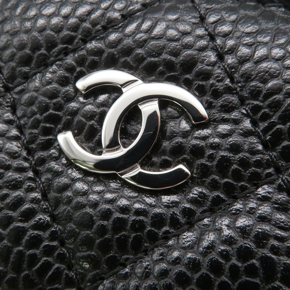 シャネル 長財布 クラシック ロング ジップ ウォレット ココマーク キャビアスキン キルティング AP0242 CHANEL マトラッセ 黒
