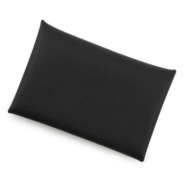 エルメス カードケース カルヴィ ブラック エプソン B刻印 HERMES 名刺入れ 黒