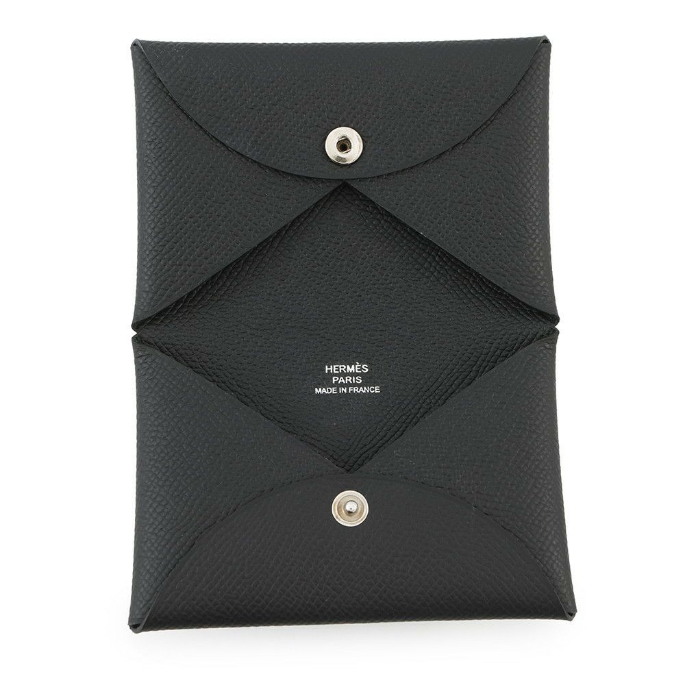 エルメス カードケース カルヴィ ブラック エプソン B刻印 HERMES 名刺入れ 黒