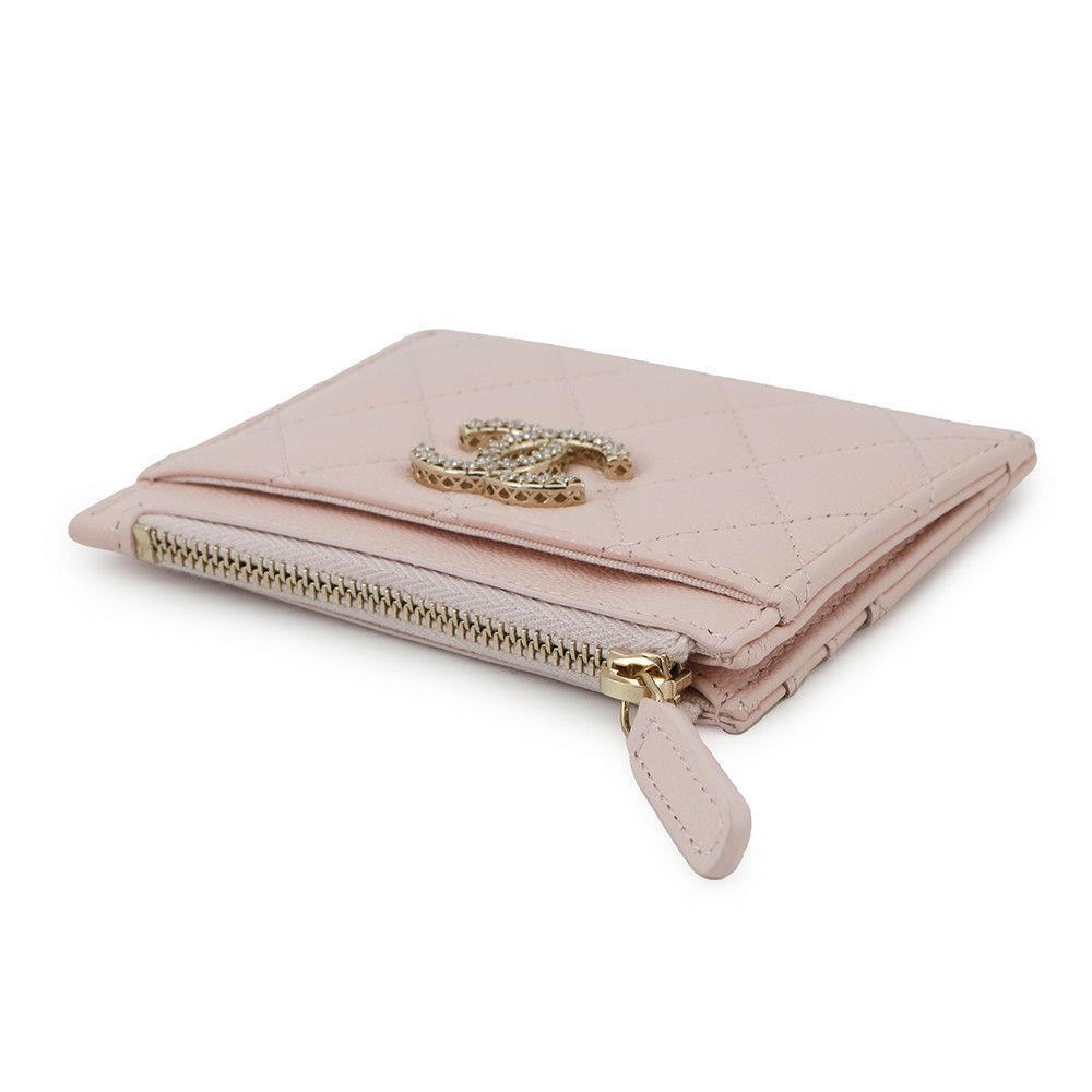 シャネル コインケース マトラッセ ココマーク フラグメントケース キャビアスキン ラインストーン AP4556 カードケース