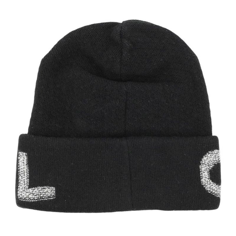 シャネル ニット帽 ロゴ ウール カシミヤ CHANEL 帽子 黒