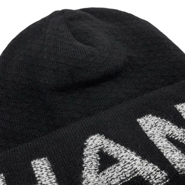 シャネル ニット帽 ロゴ ウール カシミヤ CHANEL 帽子 黒