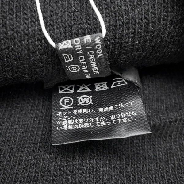 シャネル ニット帽 ロゴ ウール カシミヤ CHANEL 帽子 黒