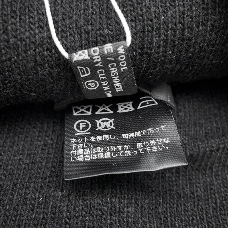 シャネル ニット帽 ロゴ ウール カシミヤ CHANEL 帽子 黒