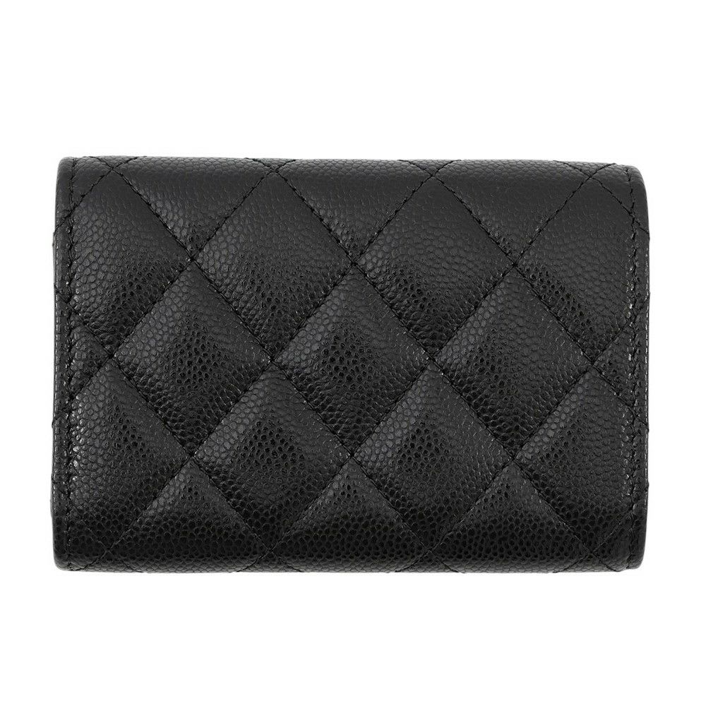 シャネル 三つ折り財布 マトラッセ ココマーク クラシック スモール フラップ ウォレット AP0230 CHANEL 財布 黒