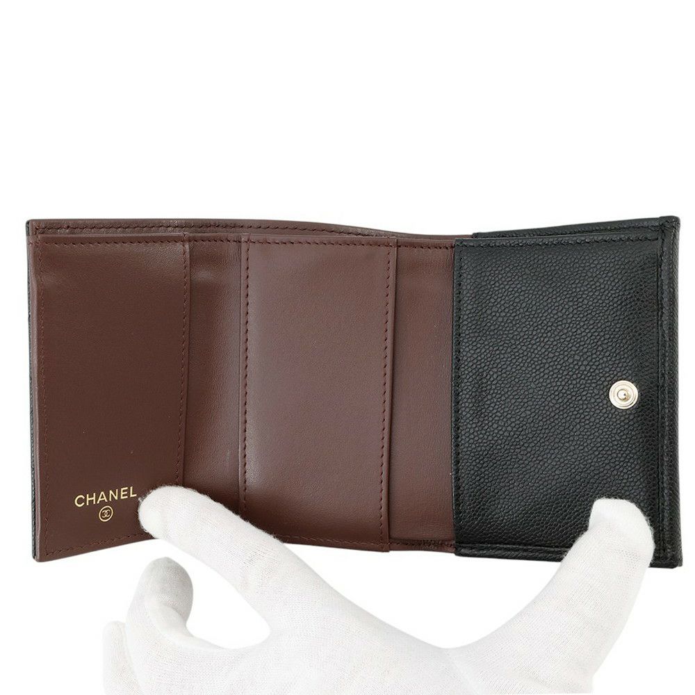 シャネル 三つ折り財布 マトラッセ ココマーク クラシック スモール フラップ ウォレット AP0230 CHANEL 財布 黒