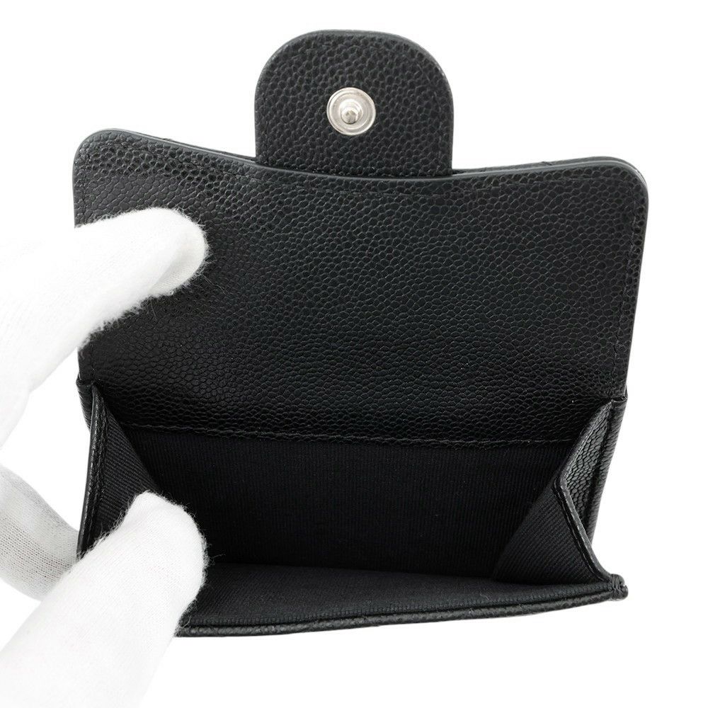 シャネル 三つ折り財布 マトラッセ ココマーク クラシック スモール フラップ ウォレット AP0230 CHANEL 財布 黒