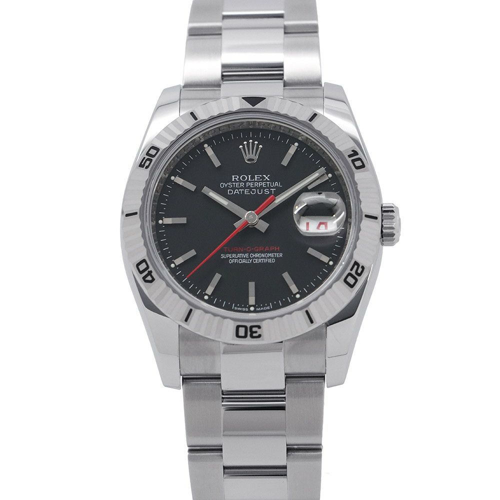 ロレックス デイトジャスト ターノグラフ SS/K18WGホワイトゴールド M番 116264 ROLEX 腕時計 黒文字盤