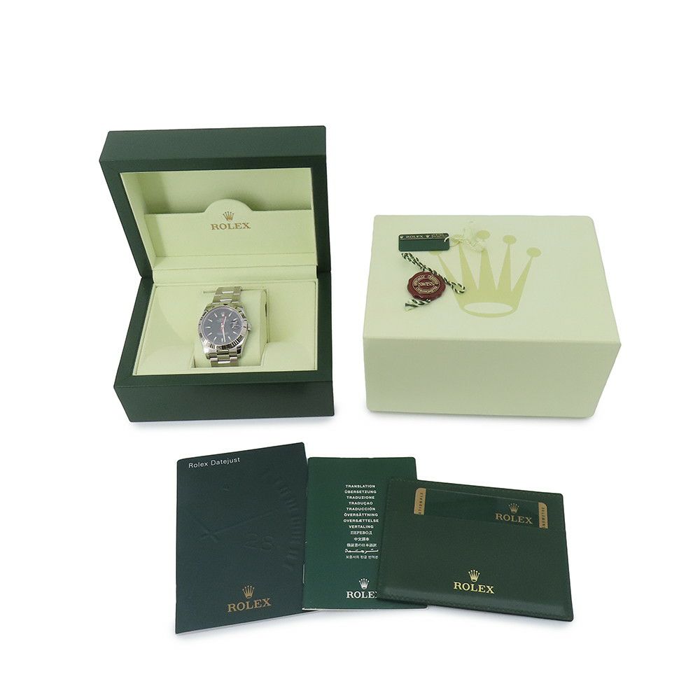 ロレックス デイトジャスト ターノグラフ SS/K18WGホワイトゴールド M番 116264 ROLEX 腕時計 黒文字盤