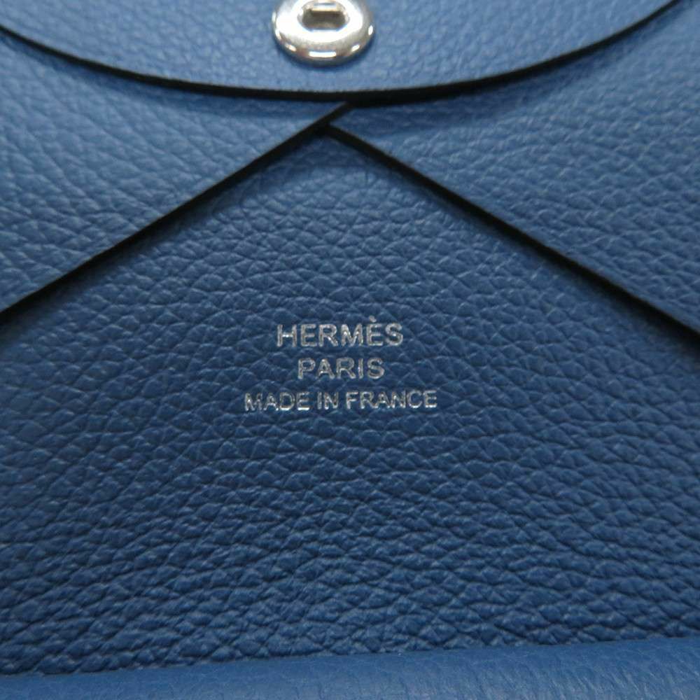 エルメス コインケース カルヴィ デュオ ブルーアガット/シルバー金具 エバーカラー K刻印