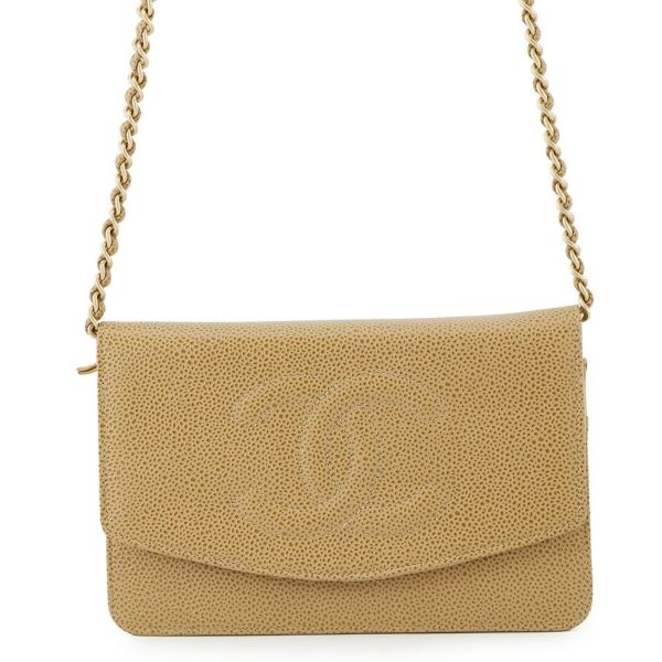 シャネル チェーンショルダーウォレット デカココ キャビアスキン A13509 CHANEL 財布