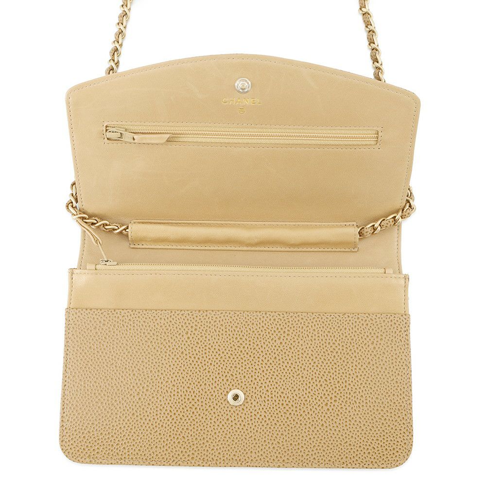 シャネル チェーンショルダーウォレット デカココ キャビアスキン A13509 CHANEL 財布
