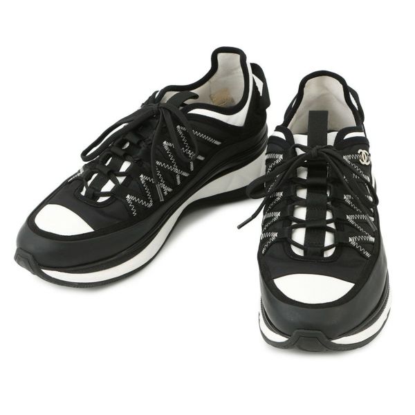 シャネル スニーカー ココマーク ファブリック メンズサイズ43 G46010 CHANEL 靴 黒