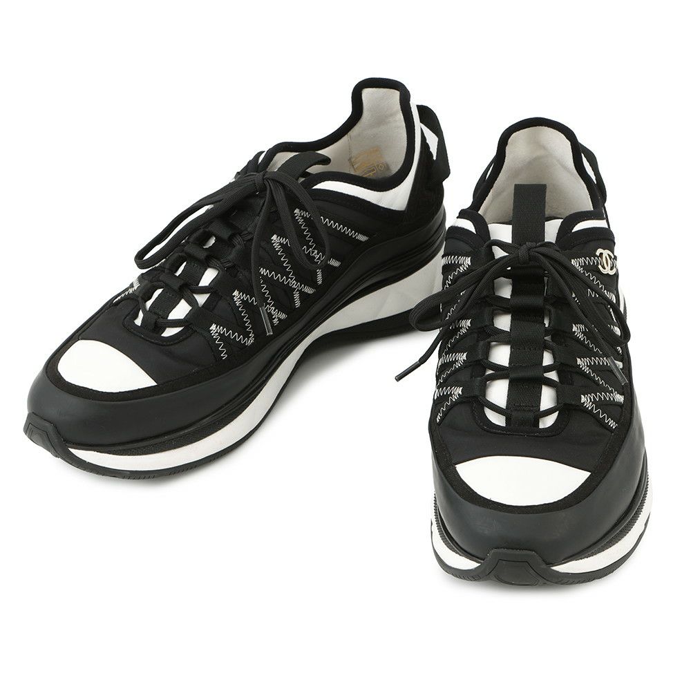 シャネル スニーカー ココマーク ファブリック メンズサイズ43 G46010 CHANEL 靴 黒