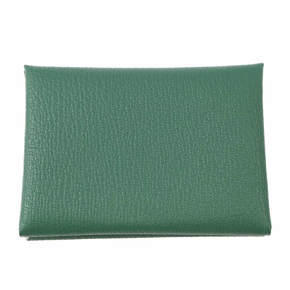 エルメス コインケース カルヴィ デュオ ヴェールヴェルティゴ/ミント/シルバー金具 シェブルミゾル W刻印