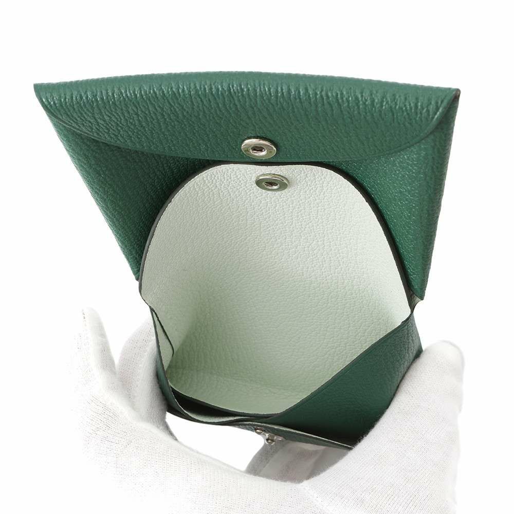エルメス コインケース カルヴィ デュオ ヴェールヴェルティゴ/ミント/シルバー金具 シェブルミゾル W刻印