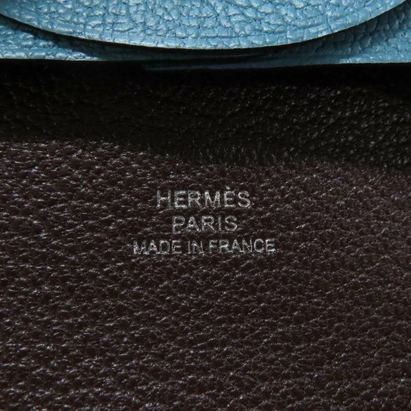 エルメス コインケース バスティア ヴェルソ ニューブルージーン/エベンヌ シェブルミゾル W刻印 HERMES 小銭入れ