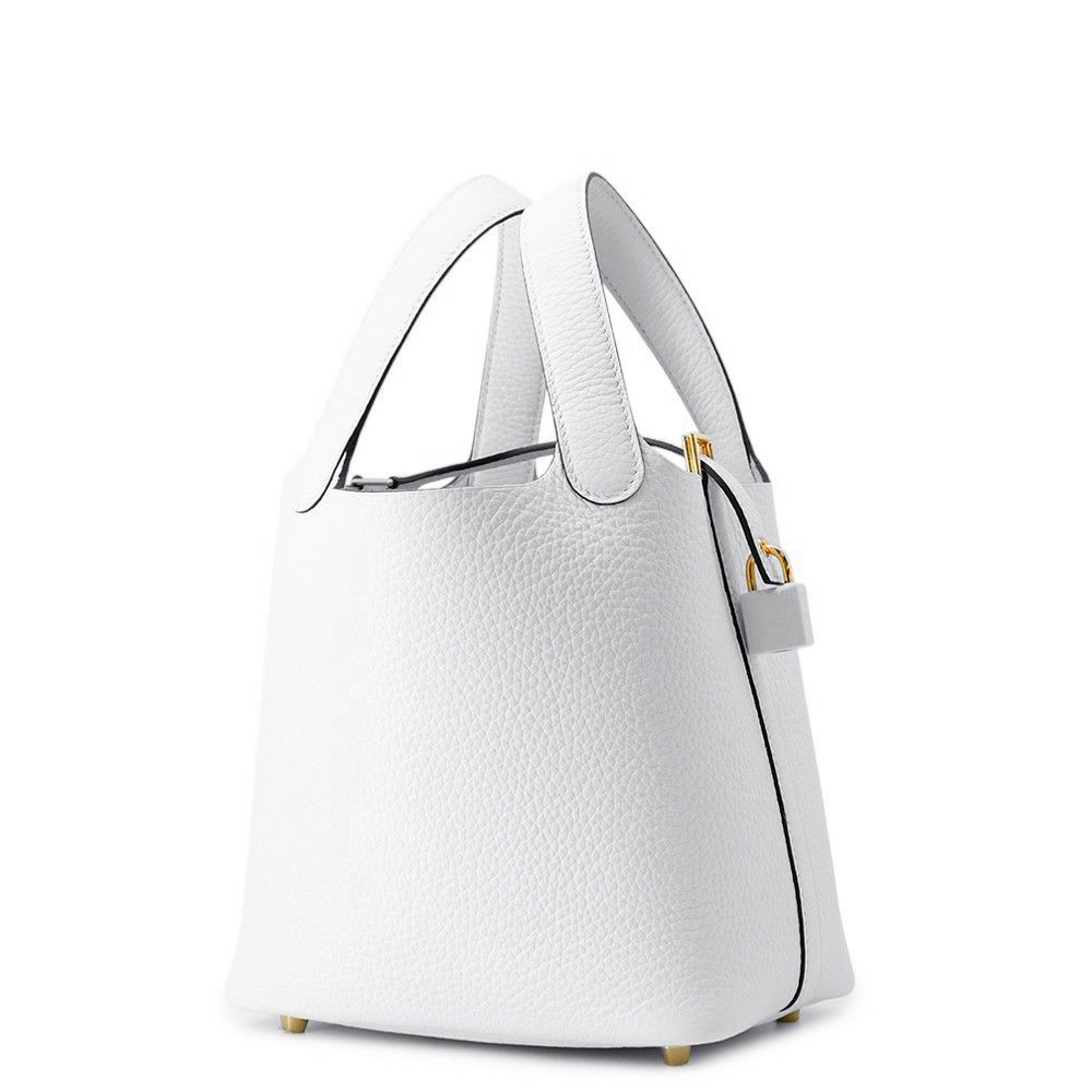 エルメス ハンドバッグ ピコタンロックPM ニューホワイト/ゴールド金具 トリヨンクレマンス K刻印 HERMES トートバッグ 白