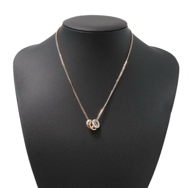 カルティエ ネックレス LOVE ネックレス ダイヤモンド 6P 計0.01ct K18PG/K18WG B7219700 ラブサークル スリーフープ ペンダント