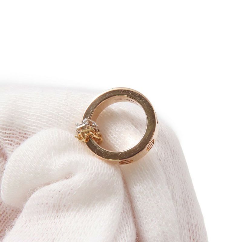 カルティエ ネックレス LOVE ネックレス ダイヤモンド 6P 計0.01ct K18PG/K18WG B7219700 ラブサークル スリーフープ ペンダント