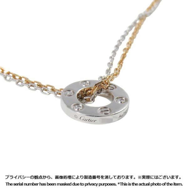 カルティエ ネックレス LOVE ネックレス ダイヤモンド 6P 計0.01ct K18PG/K18WG B7219700 ラブサークル スリーフープ ペンダント
