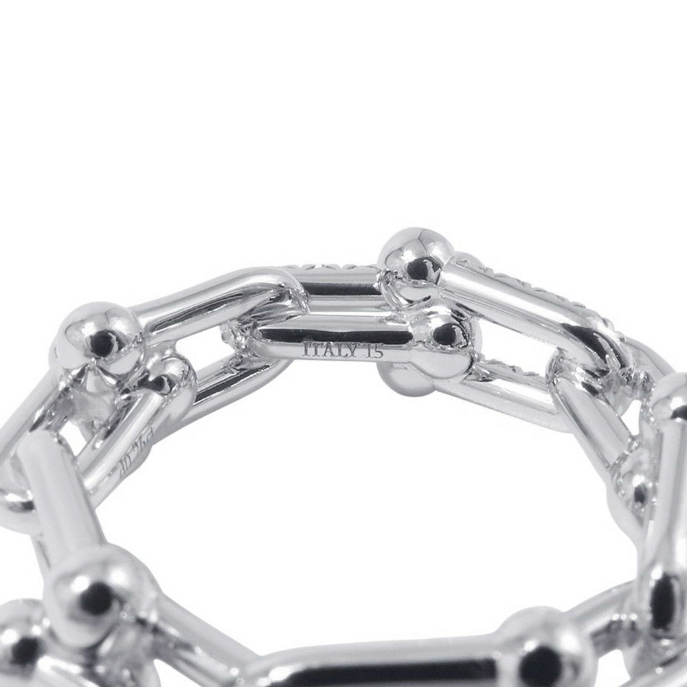 ティファニー リング ハードウェア スモール リンク リング ダイヤモンド 計0.26ct K18WG サイズ約12号 72669290 Tiffany&Co. 指輪