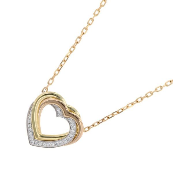 カルティエ ネックレス トリニティ ハート ダイヤモンド K18YG/K18PG/K18WG B7061200 Cartier ペンダント