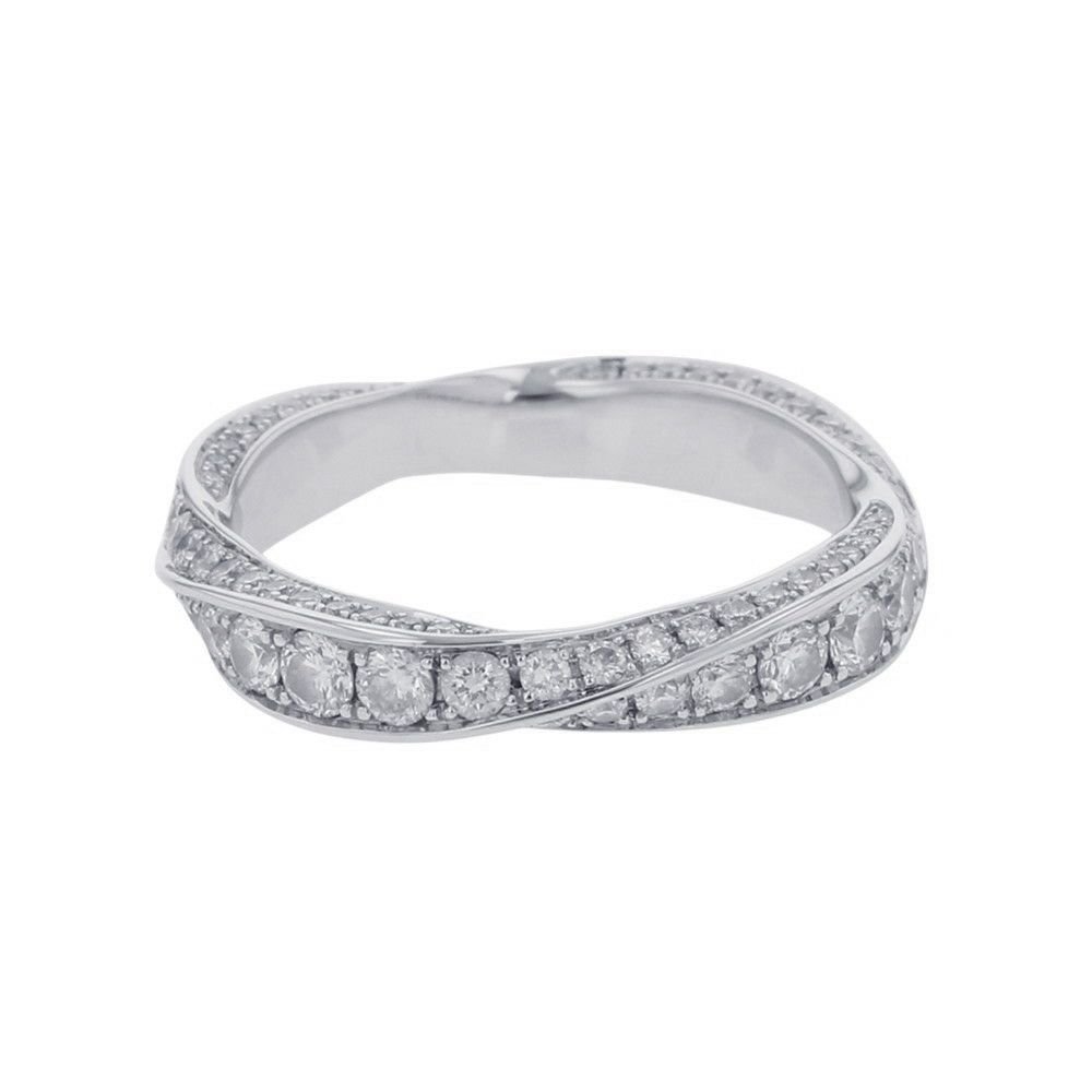 グラフ リング スパイラル パヴェ ダイヤモンド バンド ダイヤ 計1.00ct K18WGホワイトゴールド サイズ約7号 RGR782 GRAFF 指輪