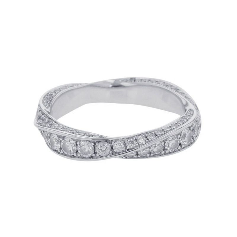 グラフ リング スパイラル パヴェ ダイヤモンド バンド ダイヤ 計1.00ct K18WGホワイトゴールド サイズ約7号 RGR782 GRAFF 指輪