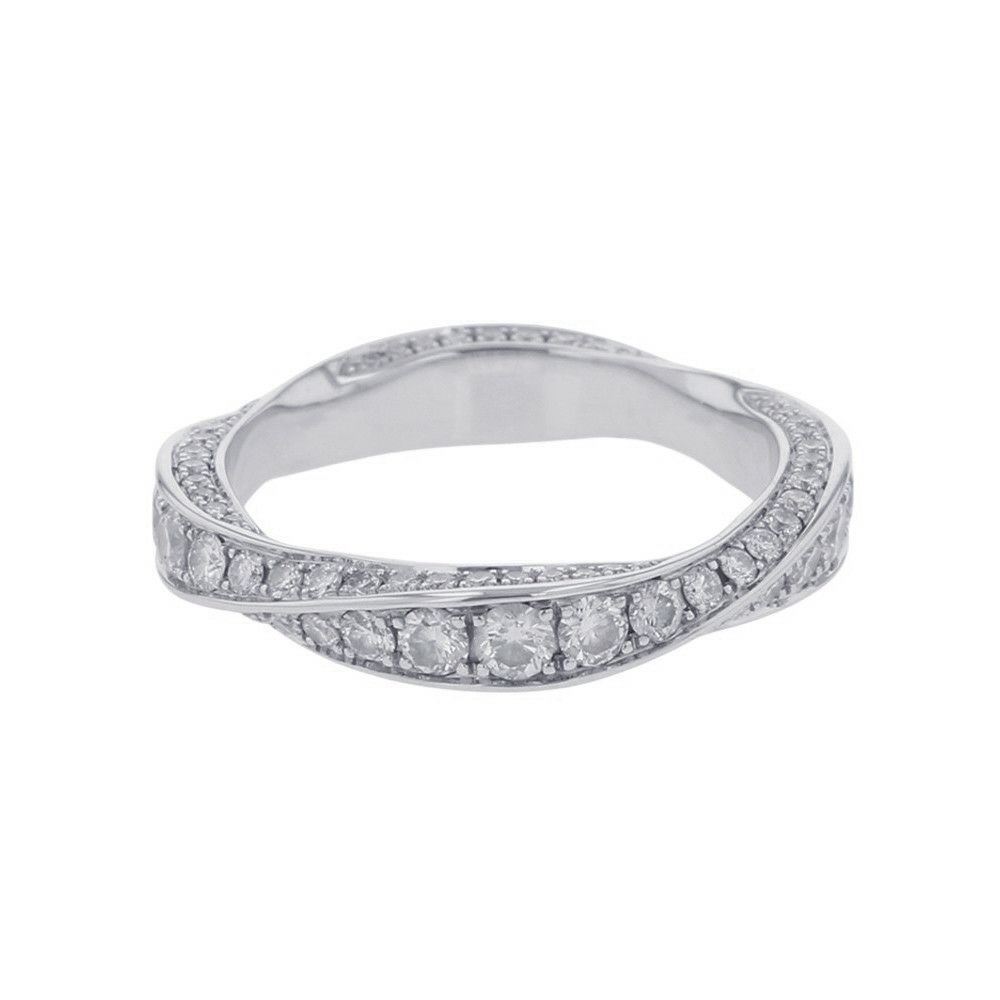 グラフ リング スパイラル パヴェ ダイヤモンド バンド ダイヤ 計1.00ct K18WGホワイトゴールド サイズ約7号 RGR782 GRAFF 指輪