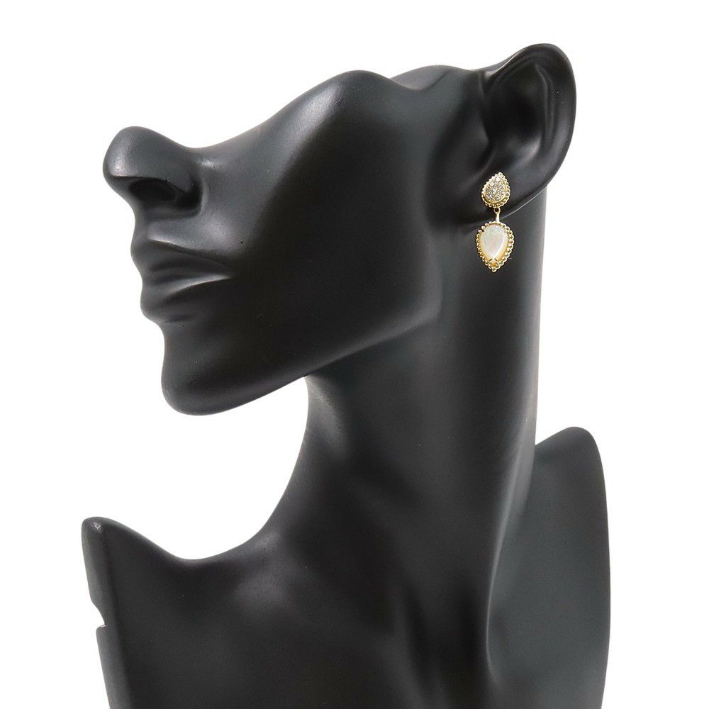 ブシュロン ピアス セルパンボエム 2モチーフ スタッズ マザーオブパール 1P 1.50ct/1P 1.50ct ダイヤ 8P 計0.16ct/8P 計0.16ct K18YG