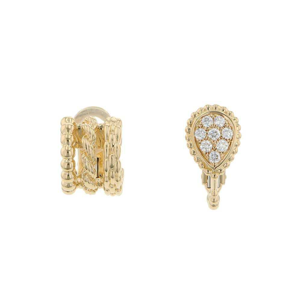 ブシュロン ピアス セルパンボエム アシンメトリー クリップイヤリング エクストラスモール ダイヤモンド 8P 計0.13ct K18YG JCO01550