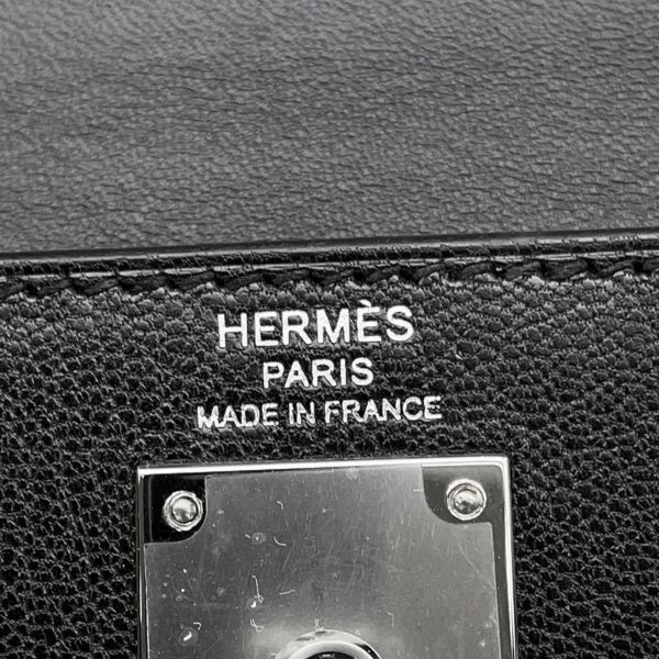 エルメス クラッチバッグ ケリーエラン ブラック/シルバー金具 シェブルシャムキラ B刻印 HERMES 黒