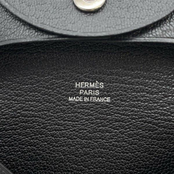 エルメス コインケース バスティア ブラック シェブルミゾル W刻印 HERMES 財布