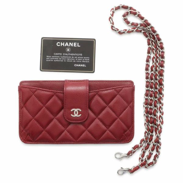 シャネル チェーンウォレット ココマーク マトラッセ キャビアスキン AP1744 CHANEL 財布