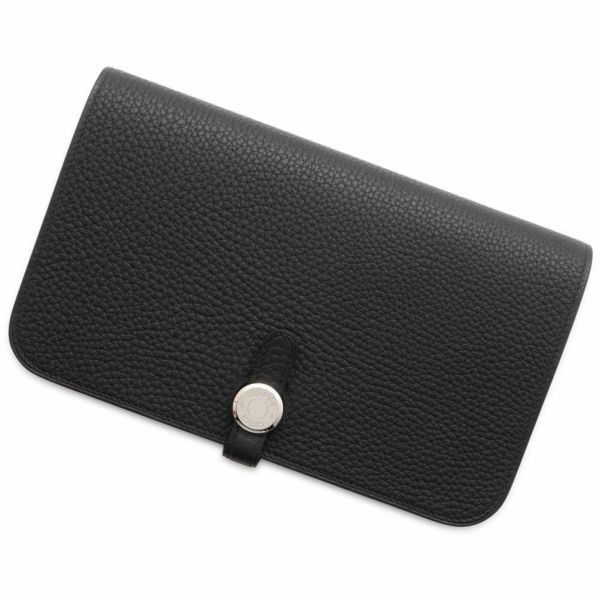 HERMES ドゴンロング ブラック トゴ シルバー金具 正規品 長財布