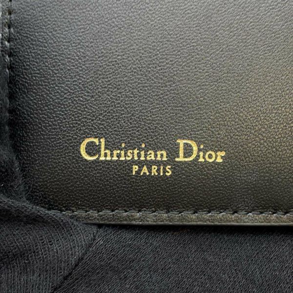 クリスチャン・ディオール 二つ折り財布 カロ カナージュ レザー S5032UWHC 財布 コンパクトウォレット 黒