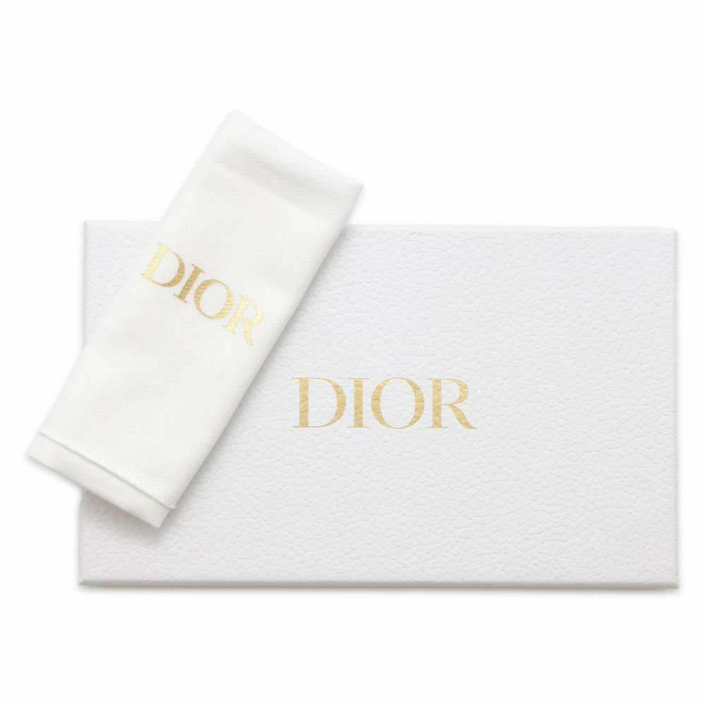 クリスチャン・ディオール 二つ折り財布 カロ カナージュ レザー S5032UWHC 財布 コンパクトウォレット 黒