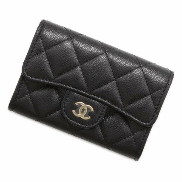 シャネル コインケース ココマーク マトラッセ キャビアスキン CHANEL 財布 黒